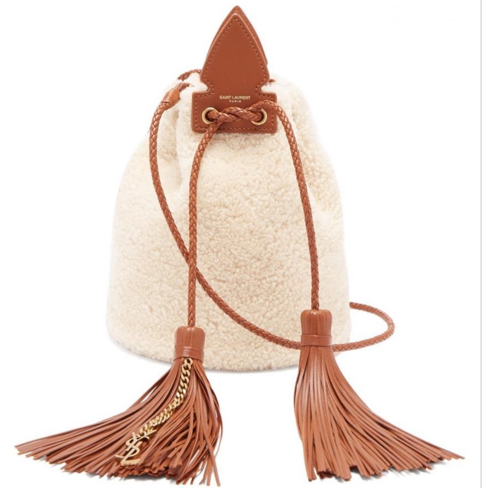 RARE Saint Laurent Small Anja Leather Bucket Bag